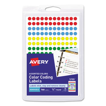 Avery® Handwrite Only Self-adhesive Removable Round Color-coding Labels, 0.75" Dia., Black, 28-sheet, 36 Sheets-pack, (5459) freeshipping - TVN Wholesale